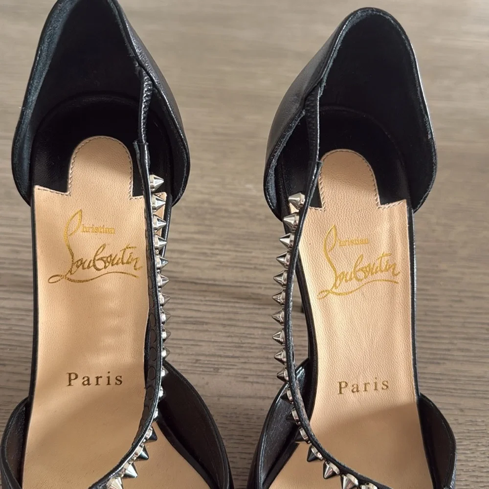Christian Louboutin Spike Cross 100 Black Pump - Picture 5 of 13